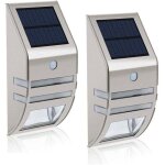 [jamais utilis�] lot de 2 lampes solaires led mianbaoshu - �tanches - en acier inoxydable - appliques ...