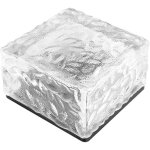 2 lampes solaires de pav� en verre carr�, style cristal ? pour all�es, entr�es, terrasses, piscines, ...