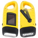 [jamais utilis�] lot de 2 lampes torches � manivelle, lampe torche solaire led avec mousqueton, lampe ...