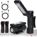 2 lot lampes de travail led d'atelier, chargement usb, lampe d'inspection avec fonction pivotante, pied ...