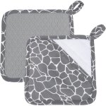 2 maniques carr�es en coton avec poche de pr�hension, silicone r�sistant, boucle de suspension ? pour ...