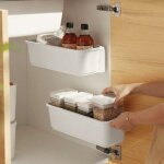 2 organisateurs de panier d'armoire de cuisine, glissez les tiroirs de rangement en plastique, sous l'�vier, ...
