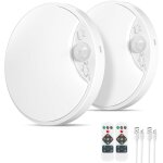 2 pack lampe led de plafonnier avec d�tecteur de mouvement, plafonnier salle de bain 10000mah rechargeable ...