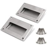 2 pack moderne poign�e de porte en acier inoxydable poign�e de meuble encastr�e cach�e tiroir de quincaillerie ...