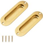 2 pack recessed cabinet handles, gold stainless steel oval knob with screws, integrated pull handle for ... 2 pack recessed cabinet handles, gold stainless steel oval knob with screws, integrated pull handle for ...