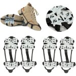 2 pairs ice cleats for shoes and boots, universal micro shoe spikes for snow and ice, non slip hiking ...