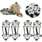 2 pairs ice cleats for shoes and boots, universal micro shoe spikes for snow and ice, non slip hiking ...