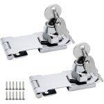 2 pairs moraillons de verrouillage en alliage de zinc 80mm moraillon de porte loquet avec cadenas et ...