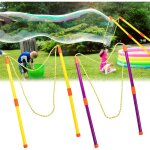 2 paires de b�tonnets � bulles de savon, ensemble de bulles de savon g�antes pour enfants, bulles de ...