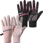 2 paires de gants de cyclisme imperm�ables pour femme, gants chauds d'hiver pour rugby, course � pied, ...