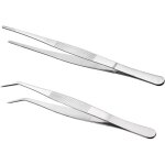 2 paires pince de precision, pince brucelle, pince droite en aacier inoxydable, pince  mousser incurve ...