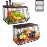 2 paniers � fruits � plusieurs niveaux, bol � fruits suspendu, grand panier � fruits pour la cuisine, ...