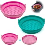 2 paniers en silicone pour friteuse  air chaud, grande taille, pliables, revtement antiadhsif, compatibles ...
