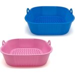 2 paniers silicone r�utilisables 21, 5 cm pour friteuse air / micro - ondes / accessoires