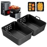 2 paquet moule air fryer pour double stack friteuse sans huile , silicone moule accessoires airfryer ...
