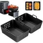 2 paquet moule air fryer pour ninja double stack xl friteuse sans huile sl400eu, silicone moule accessoires ...