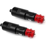 2 pcs 12v / 24v prise allume - cigare fiche universelle avec fusible 8a, allume - cigare connecteur de ...