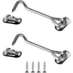 2 pcs acier inox argent , crochet cabine crochet fermeture porte verrous et boulons pour serrures porte ...