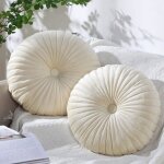 - 2 pcs coussins ronds 35 cm oreillers de sol ronds coussins ronds en velours d�coratifs oreillers de ...