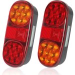 2 pcs feux remorque, 12v feux de remorque led - feux stop, feux position, clignotant, feux plaque d'immatricul ...