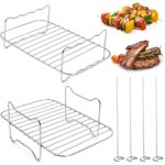 2 pcs grill de friteuse � air chaud, accessoire air fryer grille de cuisson grille de cuisson pour friteuse ...