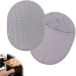 2 pcs maniques cuisine silicone, gants de cuisine, gants et maniques, coussin isolant en nid d'abeille, ...