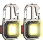 2 pcs mini lampe de travail d'inspection led rechargeable cob portable petites porte porte - cl�s lampes, ...