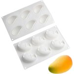 2 pcs moules mangue, 3d moule trompe l'oeil, 6 compartiments moule patisserie en silicone mangue forme ...