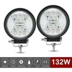 2 pcs phare de travail led 12v, 132w phares longue portee led moto 4x4 projecteurs antibrouillard led ...