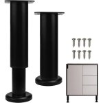 2 pcs pied de meuble acier inoxydable pied de meuble reglable de18 - 30cm pieds de table acier pieds ...