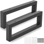 2 pcs pied de table metal noir, pied de bureau, pieds de table a manger, pieds de meubles rectangulaires ...