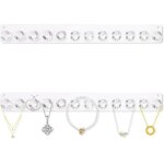 2 pcs porte bijoux mural auto - adh�sif rangement collier mural mat�riau acrylique transparent design ...