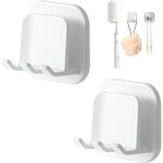 2 pcs porte brosse  dents mural, support brosse a dent lectrique auto - adhsif support salle de bain ...