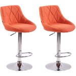 Lot de 2 tabourets de bar lazio tissu orange