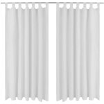 2 pcs rideau � passant micro satin blanc 140x175 cm vidaxl