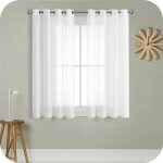 2 pcs rideau voilage blanc 140x280cm � oeillet semi - transparent en effet lin d�corations d'int�rieur ...