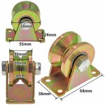 2 pcs roue gorge v, roues pour portail coulissant 50mm, roues en acier avec rainure en v, pour portail ...