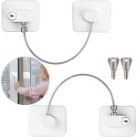 2 pcs securite fenetre enfant, entrebailleur fenetre pvc sans percer serrure forte adhsive cable bloc ...