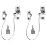 2 pcs serrure fen�tre s�curit�, entrebailleur fen�tre s�curit� porte avec cl� pour enfant b�b�, c�ble ...