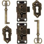2 pcs serrure de porte d'armoire antique serrure meubles verrous pour placards d�coratifs serrure avec ...