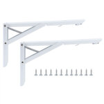 2 pcs supports d'�tag�re murale triangulaire supports pliants �tag�re murale table support en m�tal heavy ...