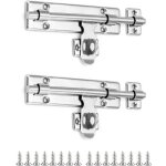 2 pcs targette de porte avec trou pour cadenas, verrou porte pour portes de cabanon, portails et portes ...