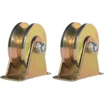 2 pcs v groove roue coulissante porte rouleau w support robuste roulettes de porte de grange quincaillerie ...
