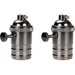 2 pcs vintage douille lampe, edison douille vintage e27 adaptateur de lampe avec interrupteur r�tro vintage ...