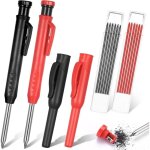 2 pcscrayon de chantier professionnel, crayon charpentier tra�age avec 12 mines recharges de crayons ...