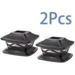 2 pices lampes de poteau de chapeau solaires extrieures lumires de poteau led tanches lampadaires solaires ...