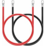 2 pices 12v cable batterie onduleur 5awg 16mm cuivre cbles de batterie cble ornes  anneau rouge ...