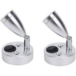 2 pi�ces 12v led spot lampe de lecture murale de chevet interrupteur r�glable camping - car caravane ...