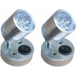 2 pi�ces 12v led spot lampe de lecture murale lampe de chevet interrupteur r�glable camping - car e cylindriqu ...