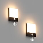 2 pices 215 led applique murale extrieure avec capteur de mouvement, applique murale rouille, ip65 ...